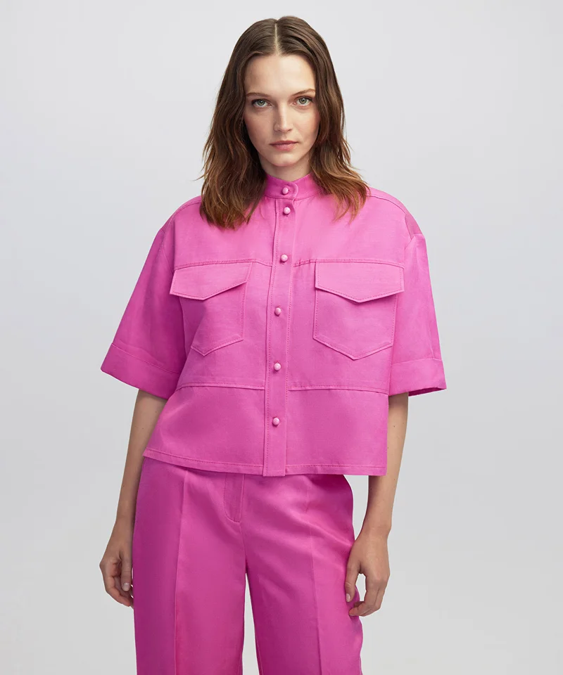 ابيكول Mandarin Collar Blouse